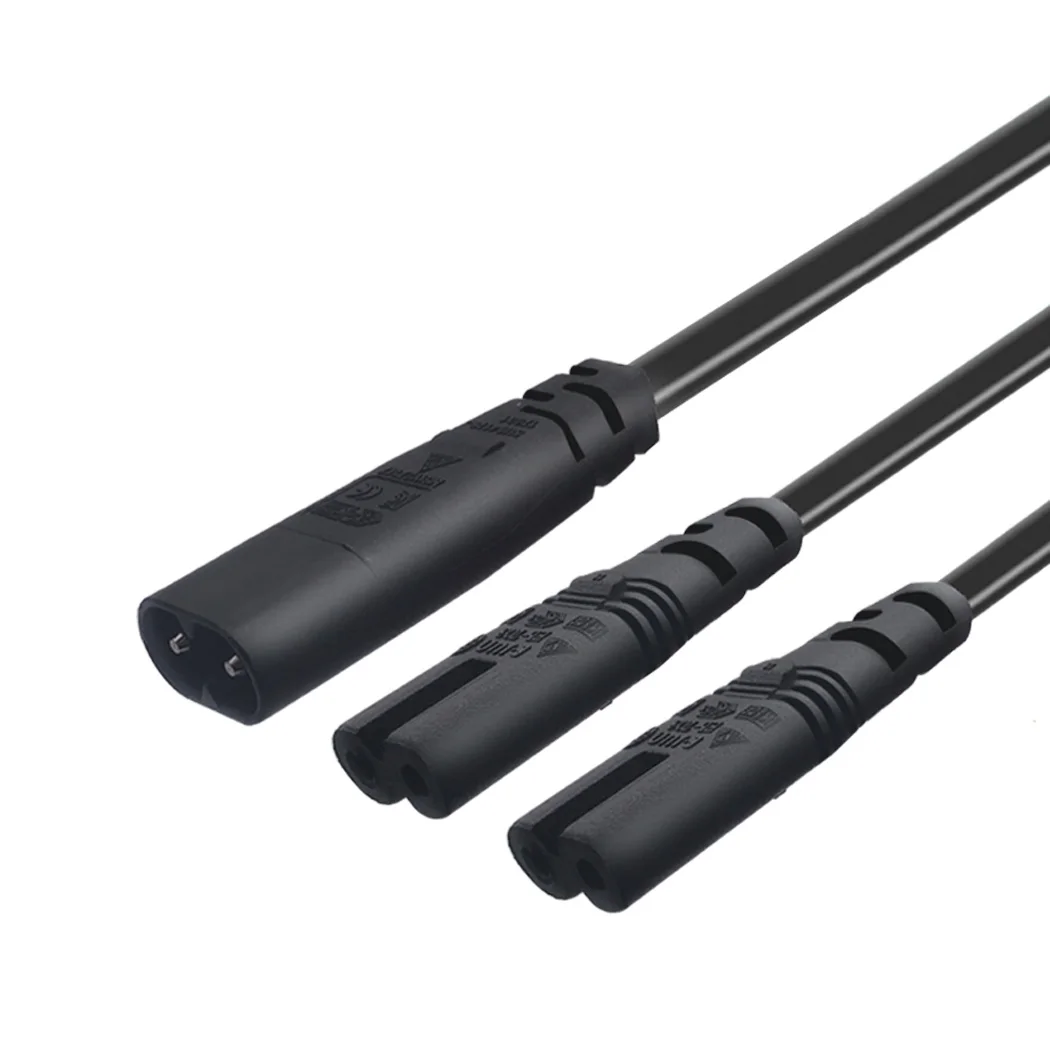 JORINDO IEC320 C8 to 2 * C7 AC  ڵ, C8 2  to C7 2 Ȧ Y  ̺, 8 ǱԾ  ̺, 0.3M/1FT