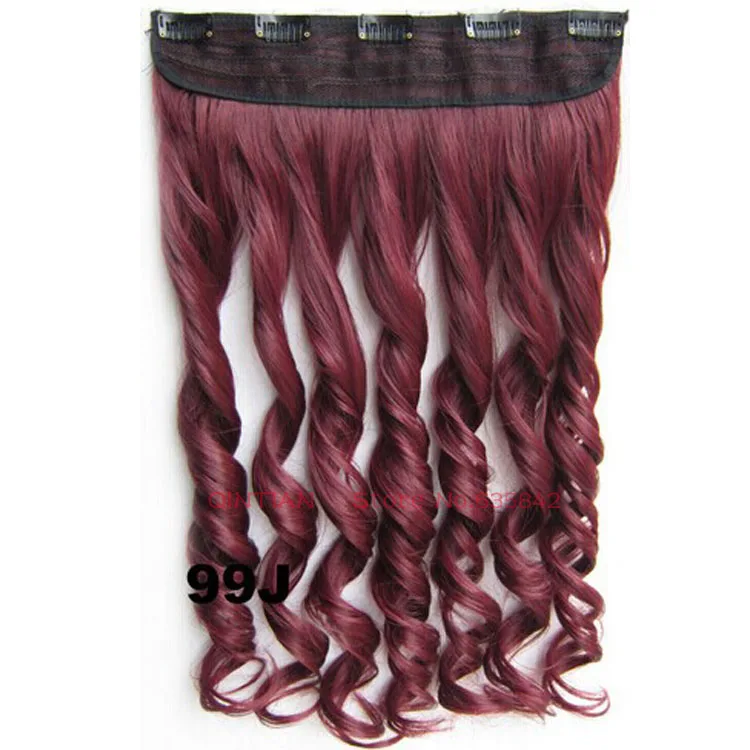 Jeedou волнистые волосы на клипсах в одной части для наращивания волос 5 клипсов 2" 60 см синтетические черные коричневые необработанные и грязные женские шиньоны - Цвет: # 99J
