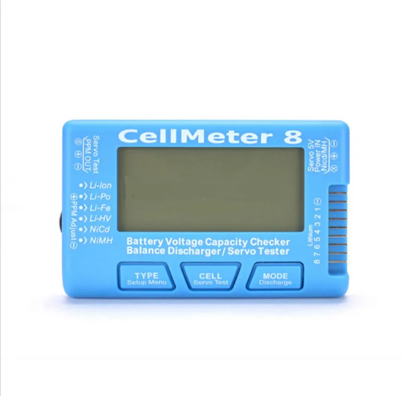 

High Quality RC CellMeter-8 1-8S Battery Capacity Voltage Checker Meter LiPo Li-lon NiMH CellMeter 8 Wholesale