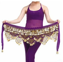 Новинка, аксессуары для танца живота, Одежда для танцев, набедренный шарф, костюмы павлина для женщин, индийский пояс для танца живота, 320 золото, CoinsGRS-372 - Цвет: Purple