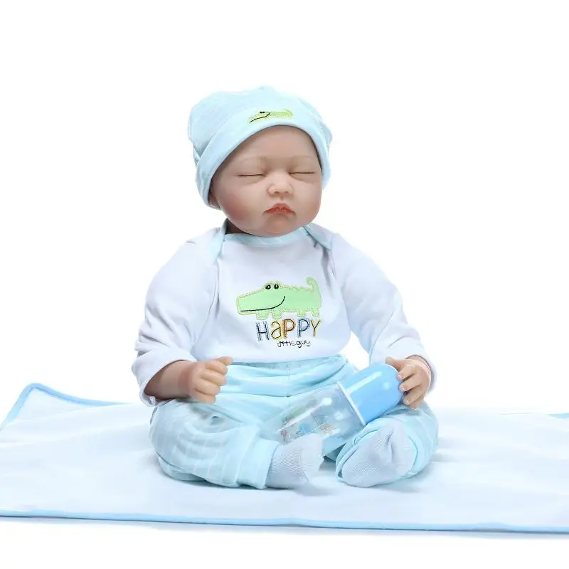 55cm Reborn Baby Doll Real Silicone Doll Kids Toys Girls Bebes De Silicona  reborn realista boneca