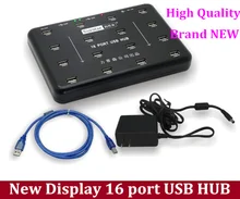 High Quality black new display 16 port usb hub, hard disk production batch testing, cheap price high quality warranty 1 years