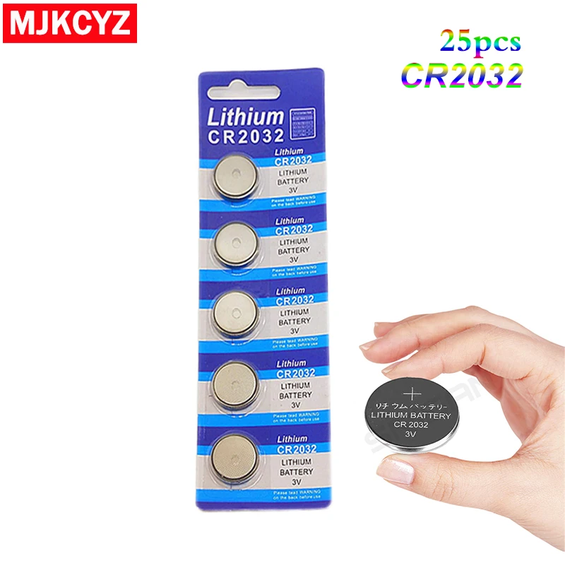 5x/card 25pcs CR2032 3V Cell Coin Button Battery lithium Li ion DL2032