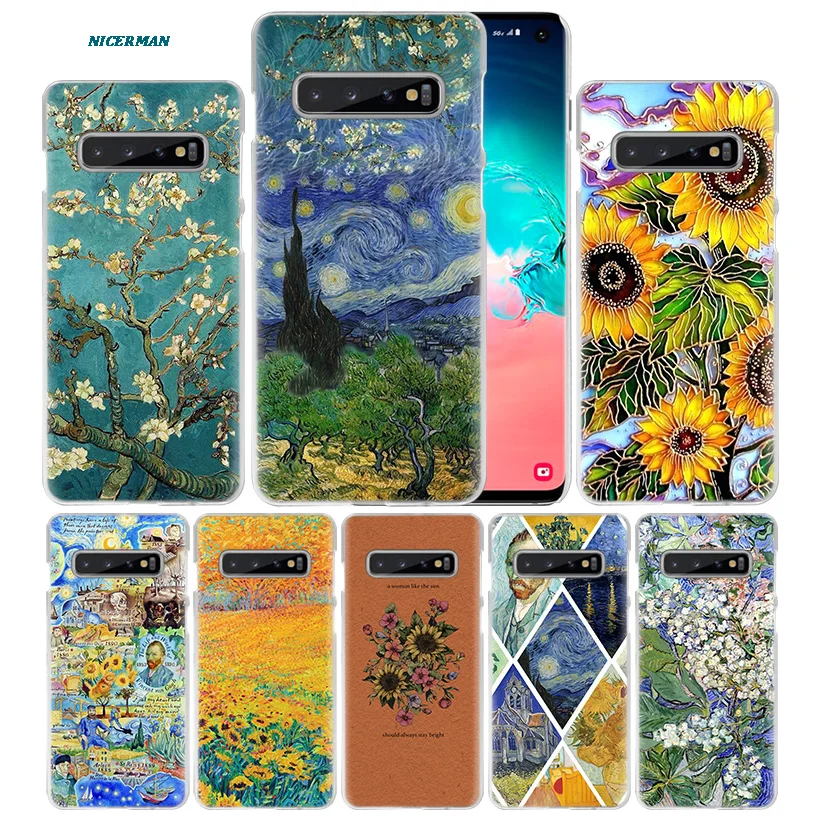 

Van Gogh Daisy Flowers Case for Samsung Galaxy S10 5G S10e S9 S8 M30 M20 M10 J4 J6 Plus J8 2018 Note 8 9 Clear Hard Phone Cover
