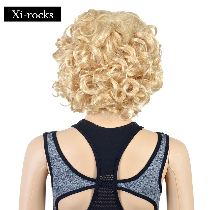 3084 Xi. rocks 12 ''короткий кудрявый светловолосый парик с раскачивающейся челкой