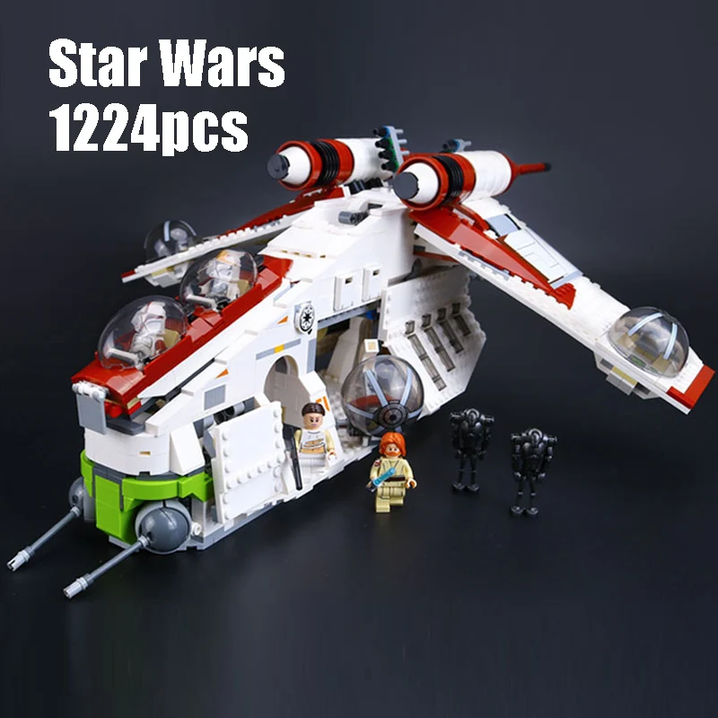 

Compatible Legoe 75021 Star Wars Lepin 05041 1224pcs building blocks The Republic Gunship Figure Bricks toys for children