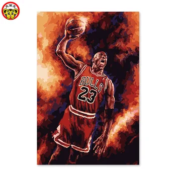 

painting by numbers art paint by number DIY digital painting, Jordan, basketball player, defender, NBA Chicago Bulls, star, popu
