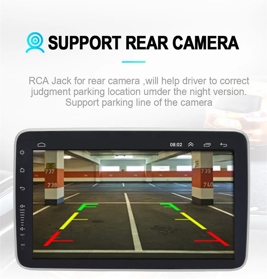 Flash Deal Universal 1DIN 9" Android 8.1 Rotatable Touch Screen Quad-core RAM 2GB ROM+32GB GPS Wifi Mirror Link 21