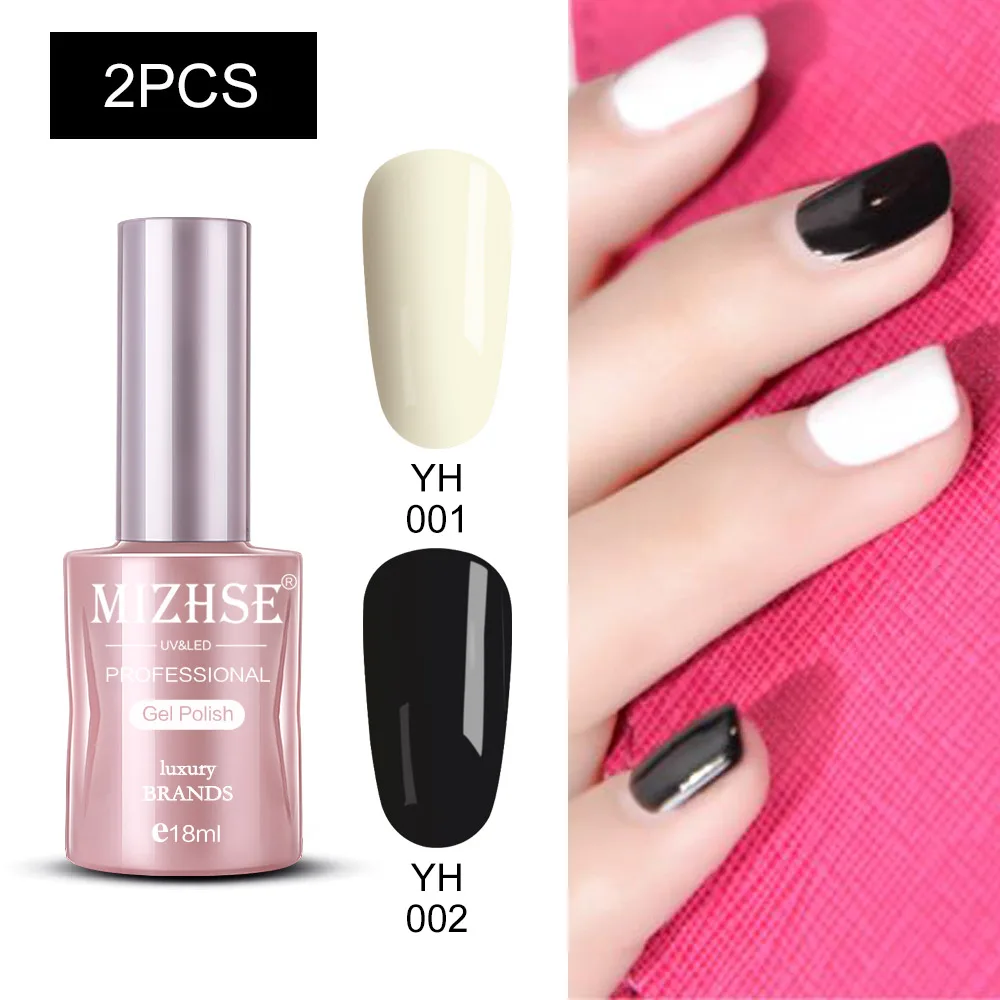 MIZHSE Nail Polishes 18ml Vernis Semi Permanant UV Gel Polish Hybrid Nail Art Lacquer For Stamping Soak off Varnish Gel - Color: GELS-10