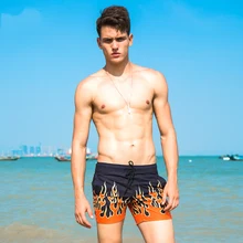 Пламя Печать купальники мужские летние каникулы серфинговые шорты мужские купальный костюм Sunga для пляжного отдыха Шорты мужские купальные плавки-боксеры