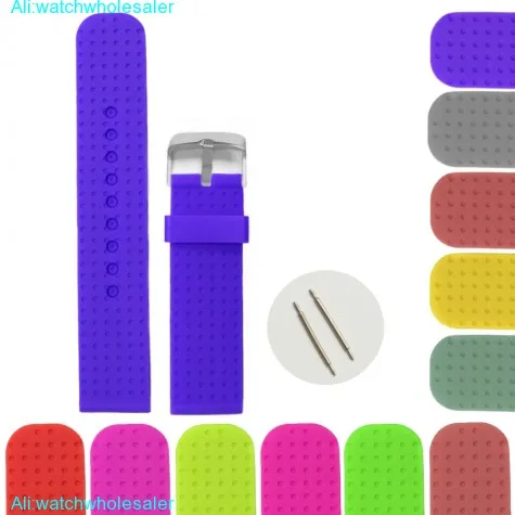 20mm Blue Dress Silicone Jelly Rubber Ladies Men Watch Band Straps WB1053M20JB