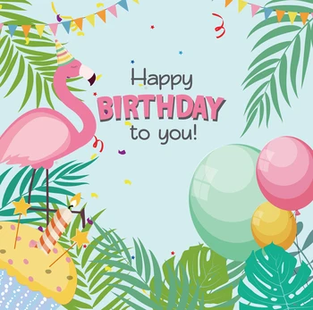 

Pink Flamingo Backdrop Customize Jungle backdrop Happy Birthday Banner Photo Background Photography photography foto compleanno