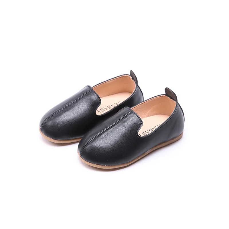 2019 Autumn New Children's Flat Shoes Girls Flats Black for Kid White Causal Shallow Toddler PU leather Soft |