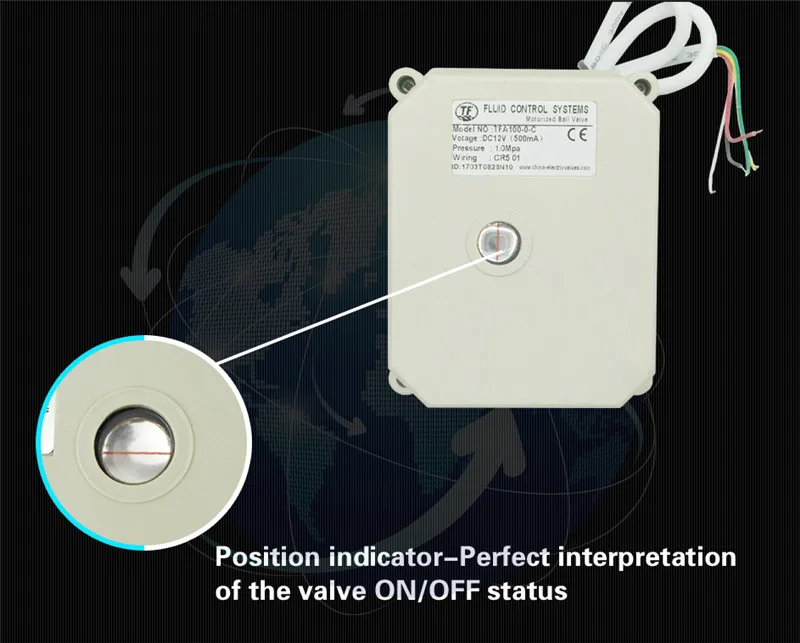 ПВХ DN50 обычно открытым/закрытие клапана TF50-P2-C BSP/ДНЯО 2 ''AC110V-230V 2/5 провода 10NM On/Off 15 сек для воды Применение CE