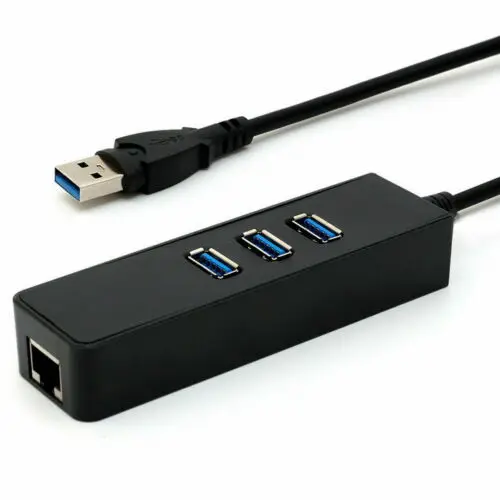 3 Ports USB 3 0 Gigabit Ethernet Lan RJ45 Network Adapter Hub to 1000Mbps PC Black 5