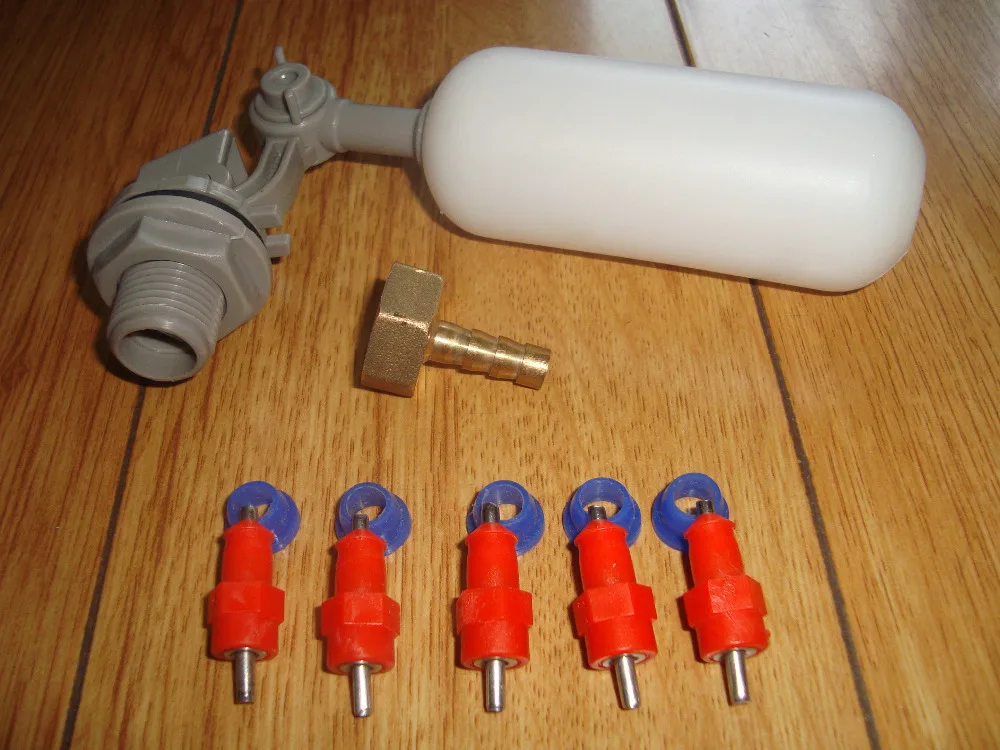 

1 Set Automatic Waterer Float 10 pcs push Nipple Drinker poultry Chicken Duck Quail
