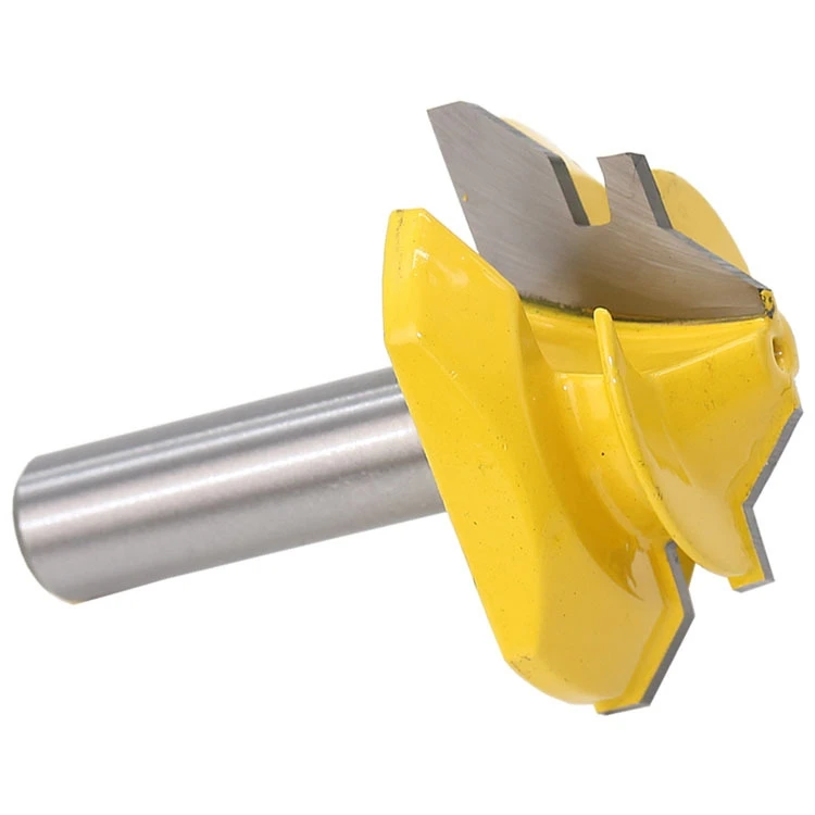 1PC 12.7mm Shank Medium Lock Miter Router Bit - 45 Degree Stock woodworking milling cutter/milling tools /carbide end mill