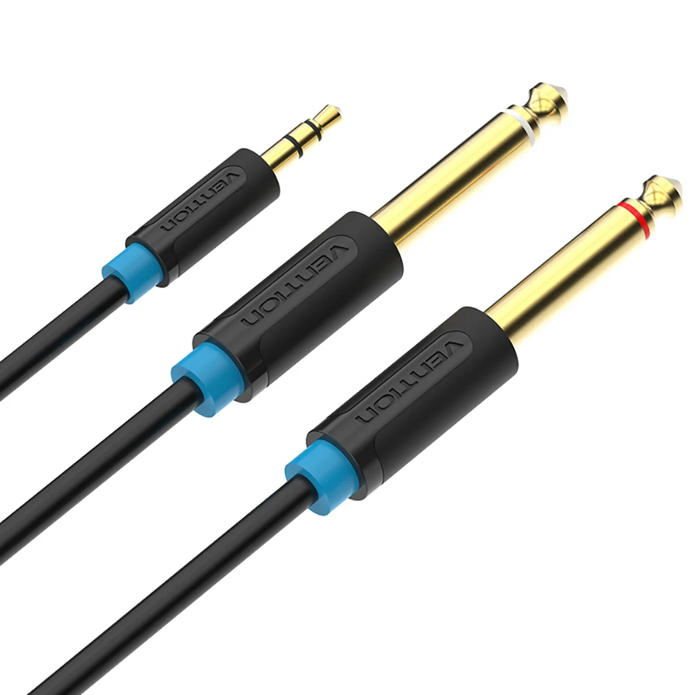 Аудиокабель Vention со штекером 6 35 мм 1/4 дюйма 1/8 на стерео|vention audio cable|audio cablejack aux |