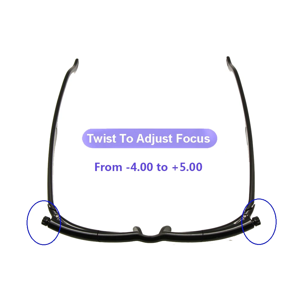 Adlens foco ajustable Gafas para leer ojo miopía Gafas-6d A + 3D dioptrías lupa fuerza variable