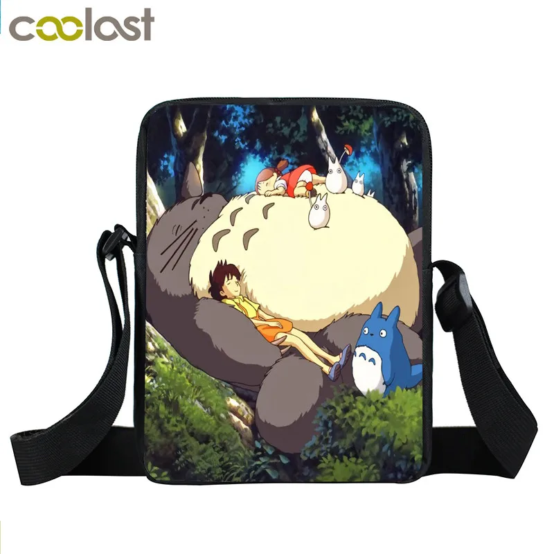 Anime Totoro / Natsume yuujinchou / Sailor Moon Boys Girls Crossbody Bags Luna Nyanko Sensei Women Handbag Small Shoulder Bag - Цвет: xkb longmao10