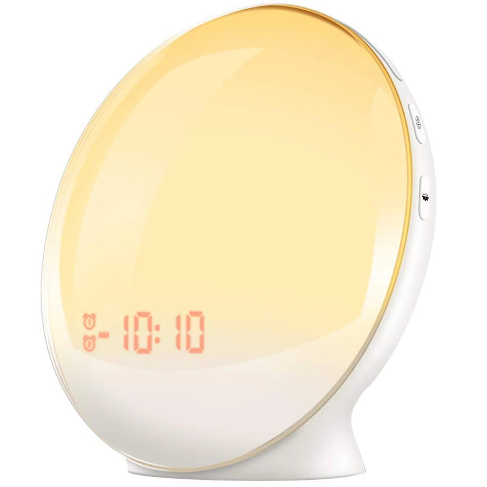 

Hot Alarm Clock Wake- Up Light, Lbell Alarm Clock 8 Colored Sunrise Simulation & Sleep Aid Feature, Dual Alarm Clock With F