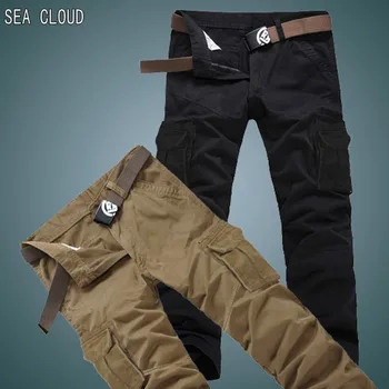 

82 Free shipping Autumn & winter multi-pocket overalls male trousers outside cargo cotton casual pant military size 40-50