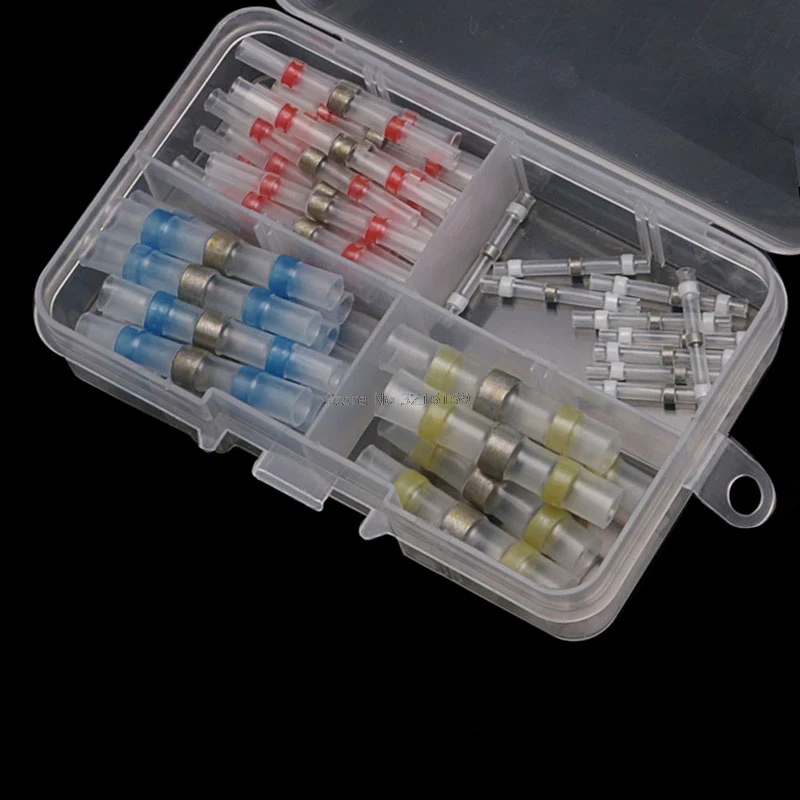 

For 50Pcs 26-10AWG Assorted Solder Sleeve Heat Shrink Butt Wire Splice Connector with Box Promotion