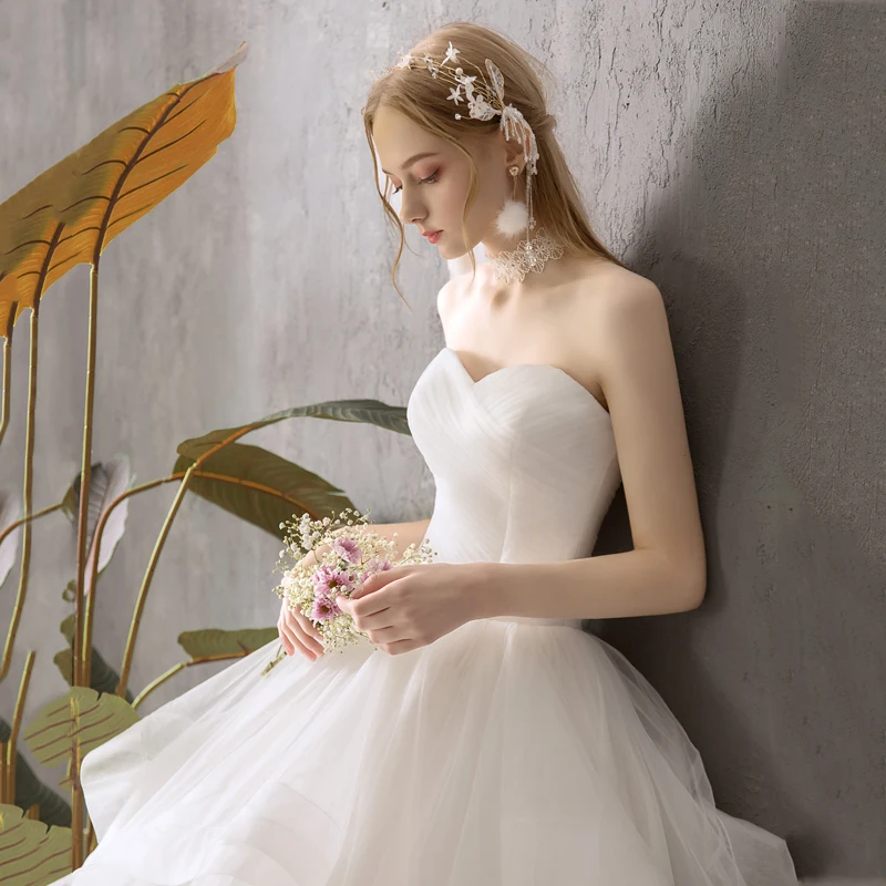 Женское свадебное платье SSYfashion элегантное бальное до пола с вырезом лодочкой со