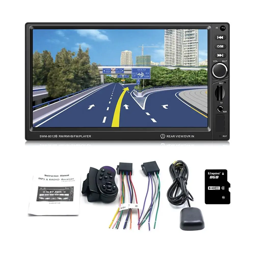 

7 Inch Large Display Screen GPS Navigation Car DVD Brake Prompt Vehicle Music Player Support Bluetooth Mini TF Card Fashion