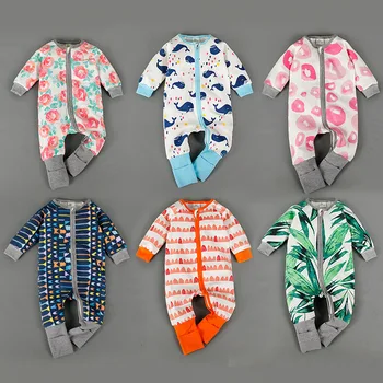

winter Fashion printing Baby Clothing Infant toddler long-sleeved baby rompers baby cotton overalls Boys Girls bebes clothes