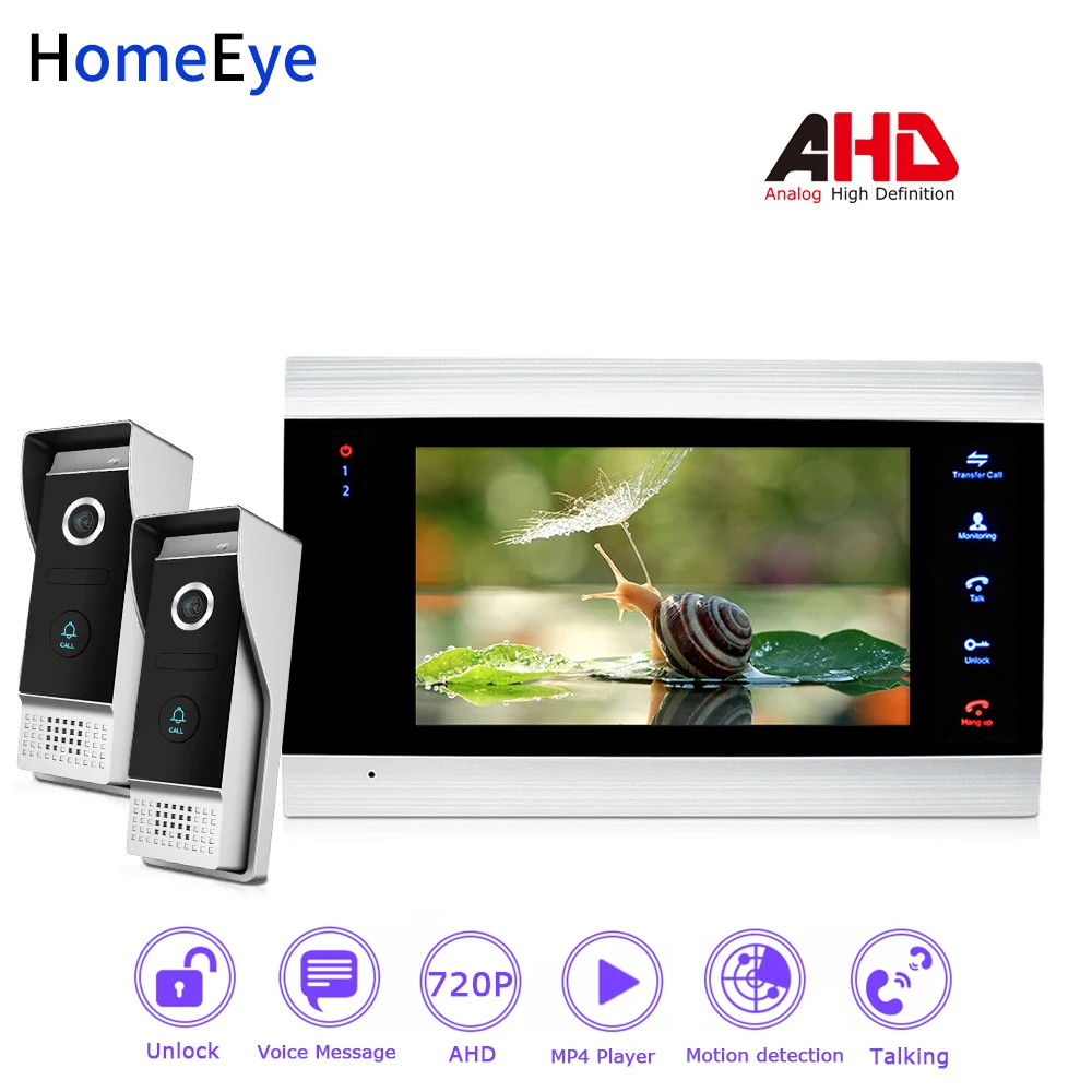 HomeEye 720P AHD Video Door Phone Video Intercom Home Access Control System 2-1 Motion Detection Security Alarm Wide View Angle HomeEye 720P AHD Video Door Phone Video Intercom Home Access Control System 2-1 Motion Detection Security Alarm Wide View Angle