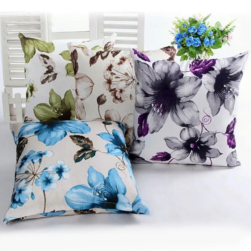 

JA 22 Top Quality Hot Selling Fast Shipping Flowers Pattern Sofa Bed Home Decor Pillow Case Cushion Cover # 111
