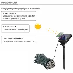22 м 200 светодиодный S гирлянда светодиодный светильник на солнечной энергии для улицы Сказочный свет для свадебной вечеринки Сказочный