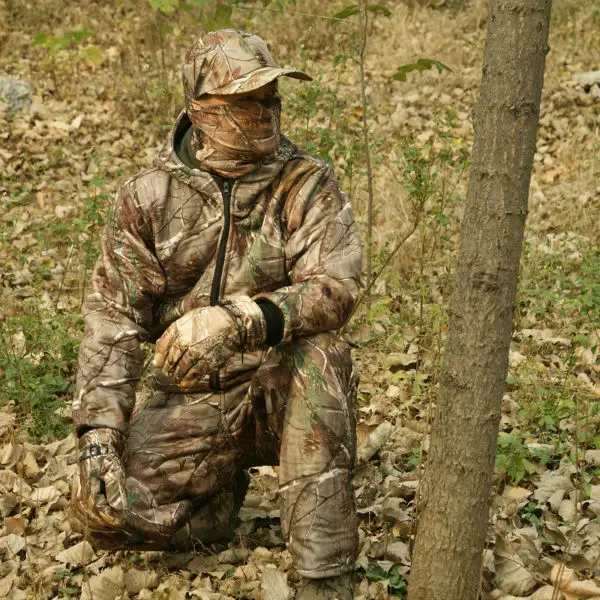 

High Quality! Winter Outdoor Warm Fleece Clothing Bionic Camouflage Hooded Hunting Ghillie Suit Jacket and Pants