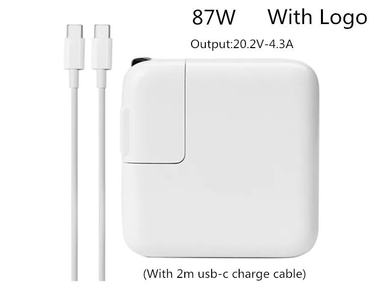 Good Working 87W USB-C Power Adapter Charger (With Logo) Type-C For Macbook pro 15inch A1706 A1707 A1708 A1719 For smart Phone
