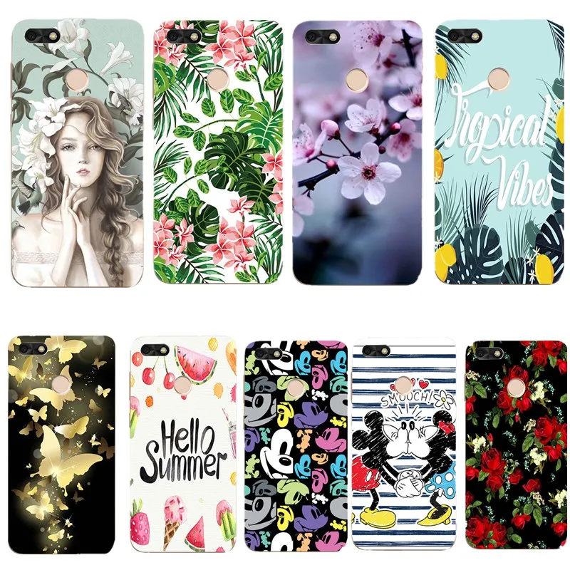 

Soft TPU Phone Shell For Funda Huawei P Smart P20 Lite Case Marble Mickey Cover Capas For Huawei P9 Lite Mini Mate 10 lite Coque