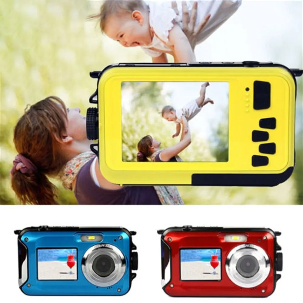 

2.7inch Digital Camera Waterproof 24MP 1080P Double Screen Under Water Camcorder Camera Universal Zoom