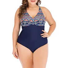 Свободный Страус большой размер консервативный сшивание ПЕЧАТИ сиамские женские мягкие размера плюс женское Монокини пуш-ап высокой прокладки пляжный комплект