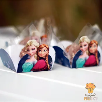 

100pcs Anna Elsa Petal cupcake wappers kids birthday party baby shower party supplies chocolate forminhas para doces AW-0506