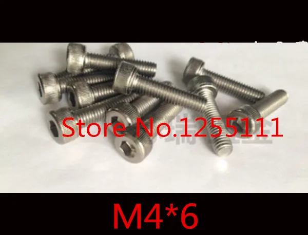 

20pcs/lot DIN912 m4*6 M4 x 6 Titanium TA2 hex socket cap head screw