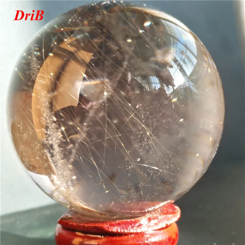 

Natural Gold Rutilated Quartz Crystal Ball