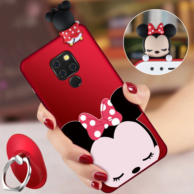 For Huawei Mate 20 6.0&quotCase Hengneker Cartoon 3D Cute Minnie mouse Full Protection Silicone Case for huawei mate20Pro Phone |