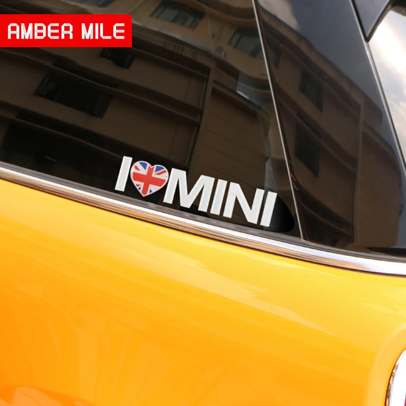 Наклейки AMBERMILE I LOVE MINI для кузова автомобиля наклейки Mini Cooper R56 R60 R55 R53 R50 F56 F55 F54 F60 JCW