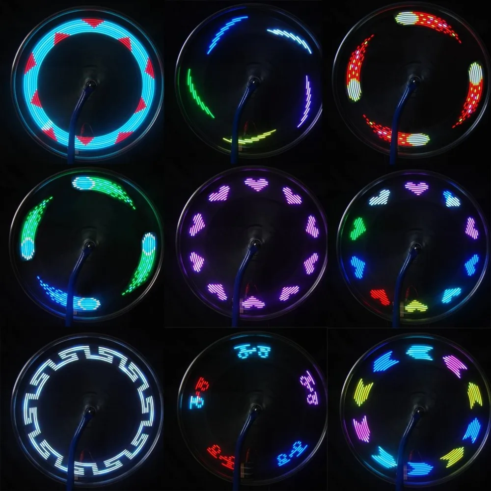 

7LED 12 Patterns Bike Bicycle Light Colorful Mountain Road Bike Tyre Tire Valve Caps Wheel Spoke Light for Cycling Drop Shipping