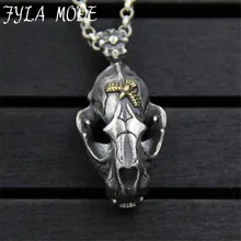 Hip-Hop Dinosaur Fossils Pendant S925 Sterling Silver Punk Skull Men’s Pendant Necklace Jewelry Accessory 19*31MM 21.70G PBG084
