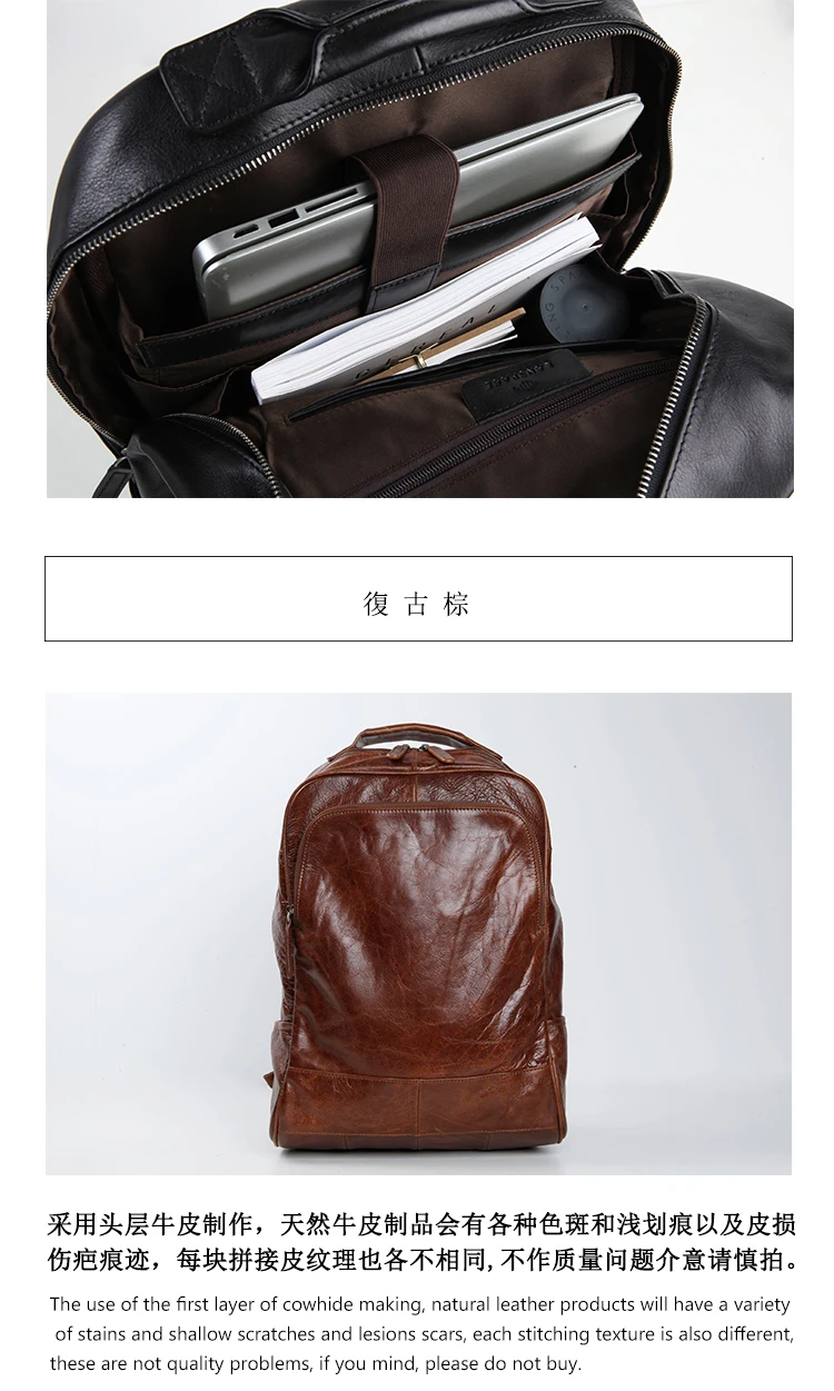 LANSPACE мужской рюкзак из коровьей кожи модный рюкзак из натуральной кожи Повседневная дорожная сумка