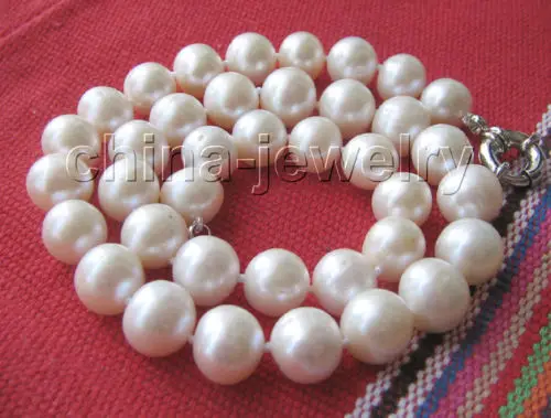

AAA luster 17" 12mm natural white round freshwater pearl necklace
