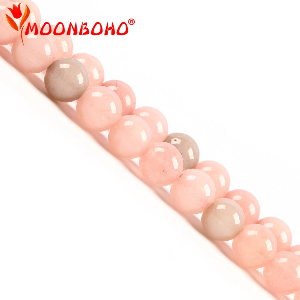 MOONBOHO 6 мм розовые сверкающие бусины натуральный камень для изготовления
