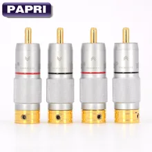 EIZZ Male RCA Plug 24K Gold plated Connector HIFI Audio Video CD Player Lot 4PC
