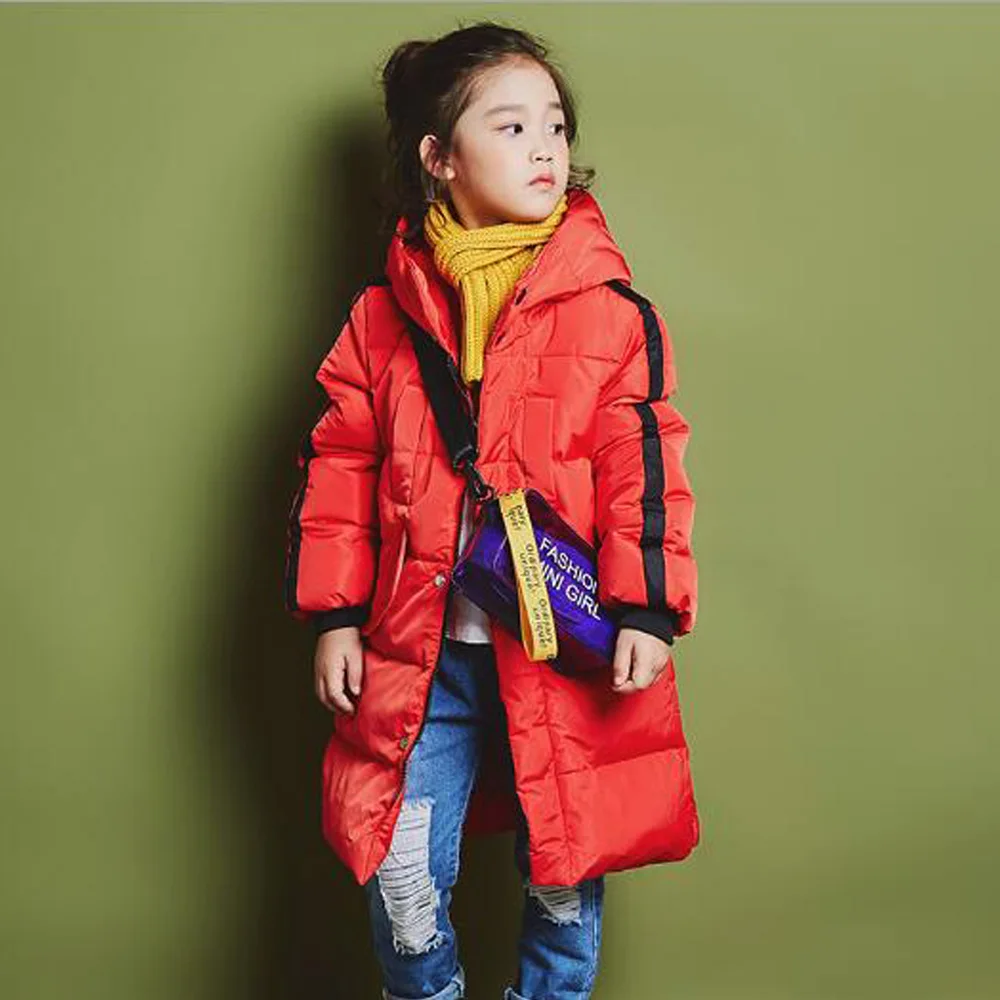 

New Fashion 2020 Children Winter Boy Jacket Girl Coat Kids Thick Warm Long Hooded Down Collar Coats 5 6 7 8 9 10 T Years Old